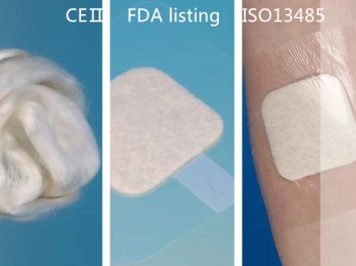 Медицинская альгинатная повязка FDA CE для ухода за ранами/венозными и артериальными язвами ног/диабетическими язвами/донорскими участками